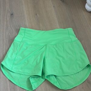 Lululemon Athletica Green Athletic Shorts with Curved Hem